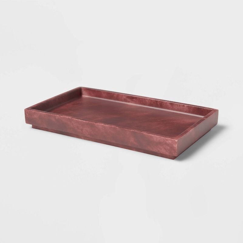 slide 3 of 5, Luxe Faux Marble Bath Tray Wine - Threshold™, 1 ct