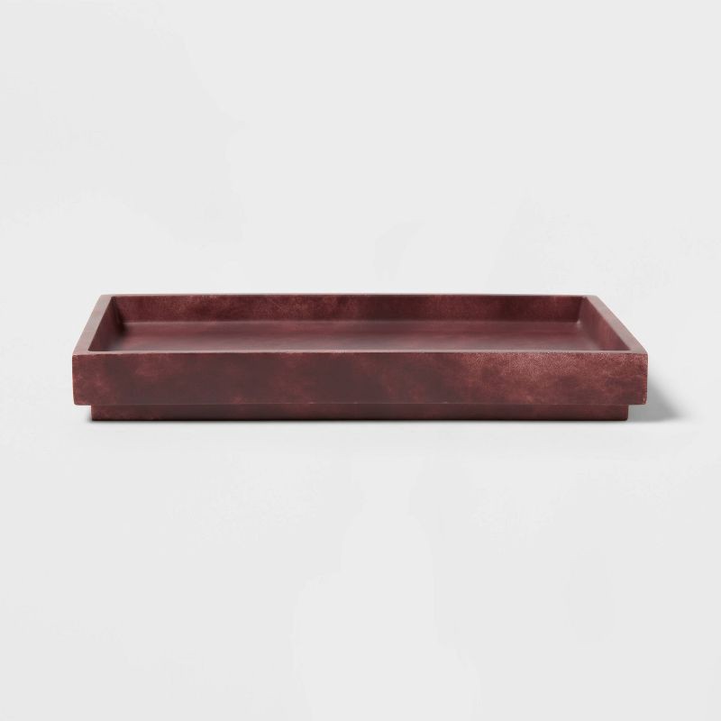 slide 1 of 5, Luxe Faux Marble Bath Tray Wine - Threshold™, 1 ct
