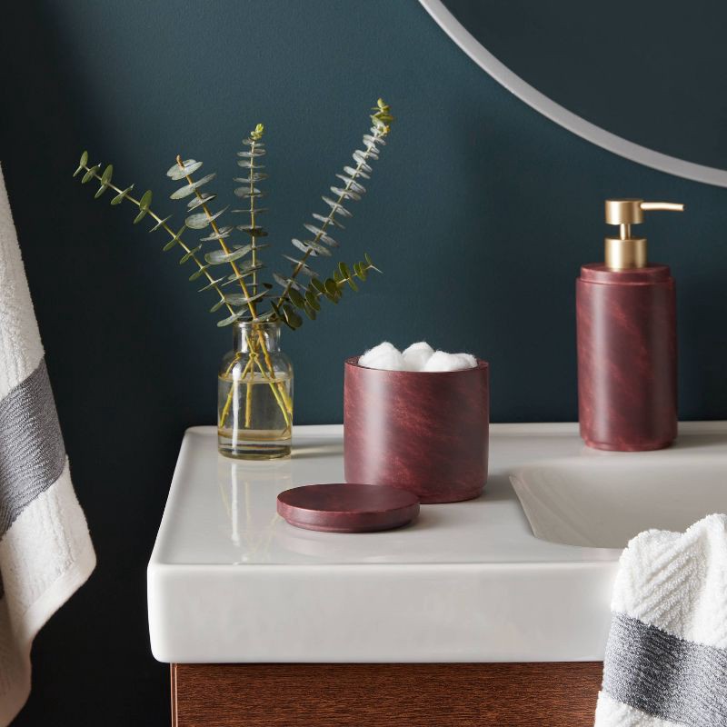 slide 2 of 4, Luxe Faux Marble Bath Canister Wine - Threshold™, 1 ct