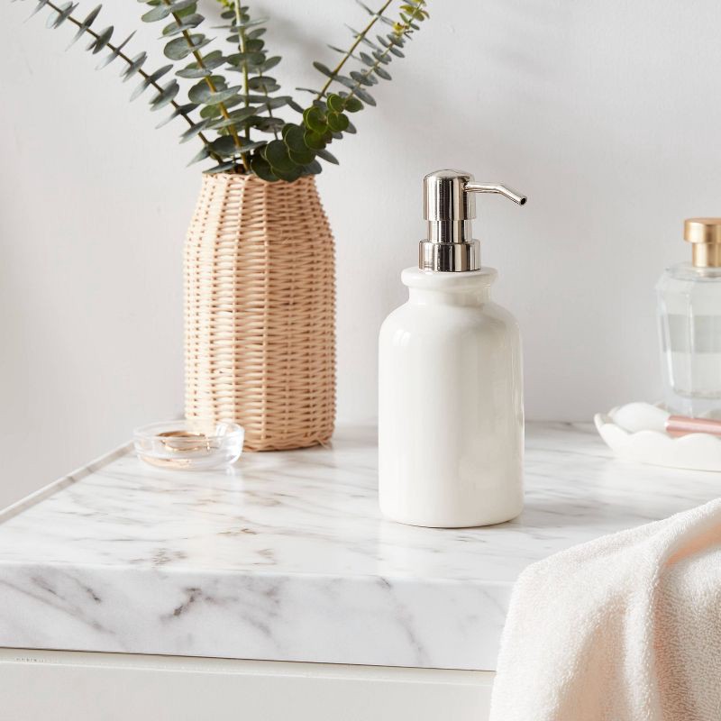 slide 2 of 4, New Traditional Ceramic Soap Pump - Threshold™, 1 ct