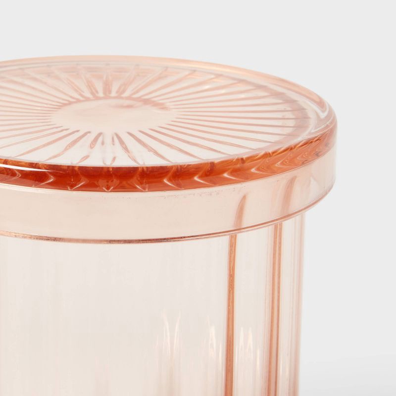 slide 3 of 4, Colored Glass Bath Canister Pink - Threshold™, 1 ct