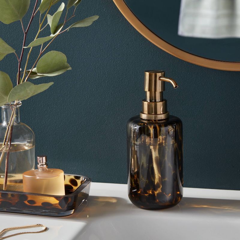 slide 2 of 4, Colored Glass Tortoise Soap Pump - Threshold™, 1 ct