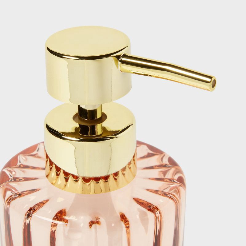 slide 3 of 4, Colored Glass Soap Pump Pink - Threshold™, 1 ct
