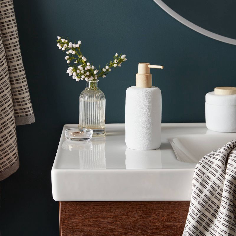 slide 2 of 4, Modern Resin Soap pump Wood Top - Threshold™, 1 ct