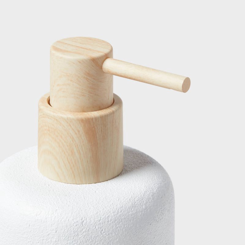 slide 3 of 4, Modern Resin Soap pump Wood Top - Threshold™, 1 ct