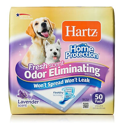 slide 1 of 1, Hartz Protection Odor Eliminating Dog Pad with Lavender, 50 ct