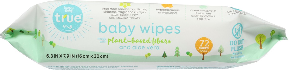 slide 3 of 14, Tippy Toes True Baby Wipes 72 ea, 72 ct