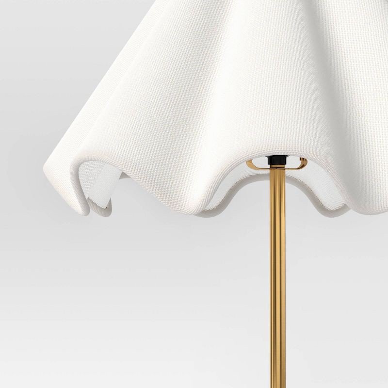 slide 4 of 4, Wavy Shade Collection with Ceramic Base Floor Lamp Green - Threshold™, 1 ct