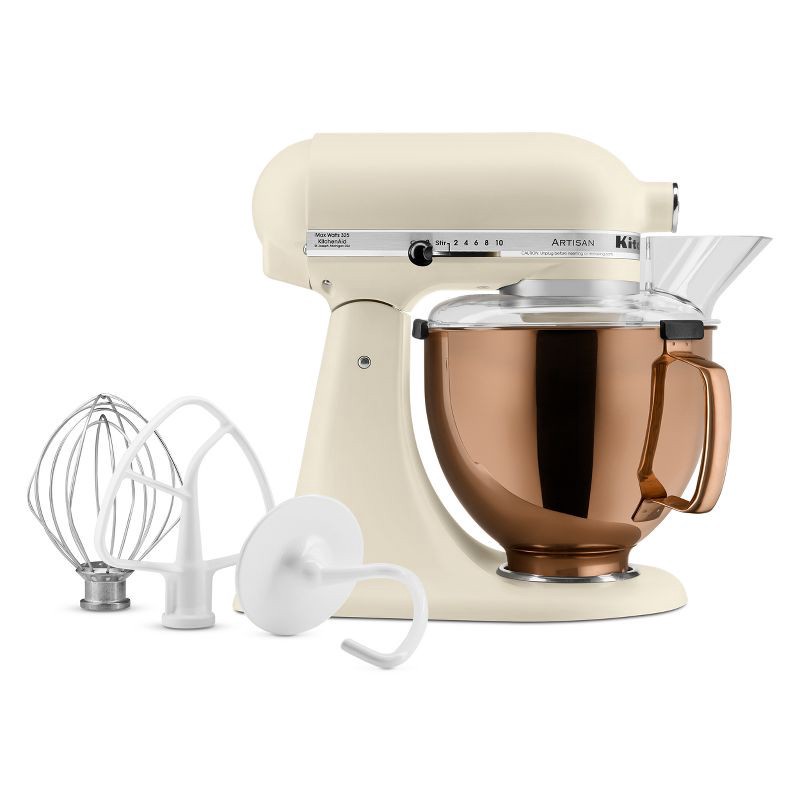 slide 2 of 3, KitchenAid 5qt 10-Speed Stand Mixer with Copper Bowl Fresh Linen - Hearth & Hand™ with Magnolia: Metal, 325W, 22.8 lbs, 5 qt, 22.8 lb