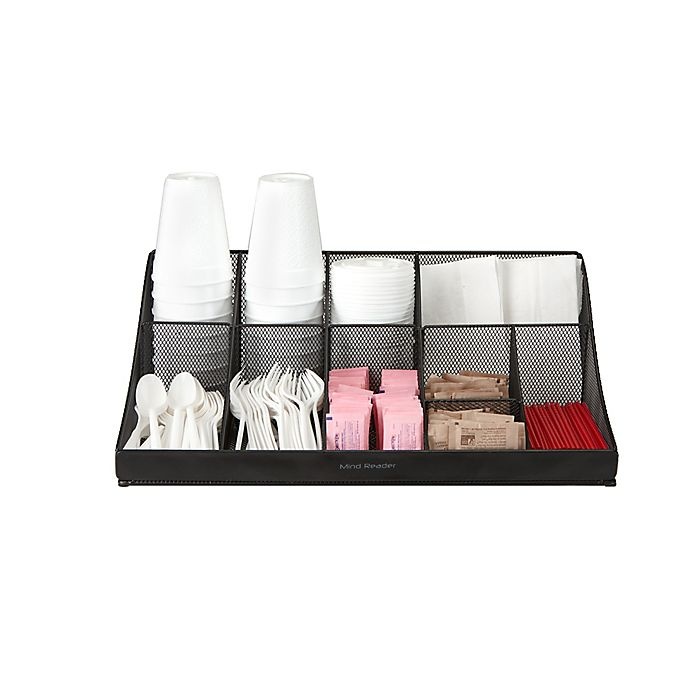 slide 1 of 5, Mind Reader Pioneer 11-Compartment Coffee Condiment Organizer - Black, 1 ct