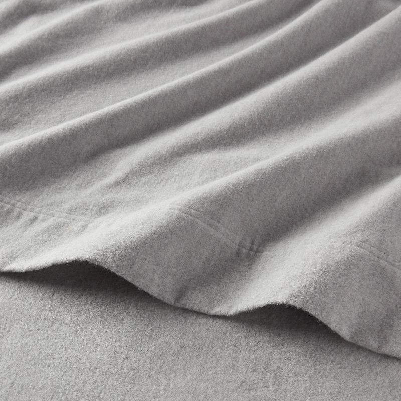 slide 3 of 4, Queen Christmas Ultra Soft Flannel Sheet Set Eco Melange Gray - Threshold™, 1 ct