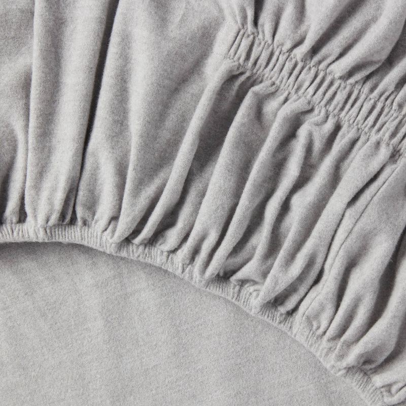 slide 4 of 4, King Christmas Ultra Soft Flannel Sheet Set Eco Melange Gray - Threshold™, 1 ct