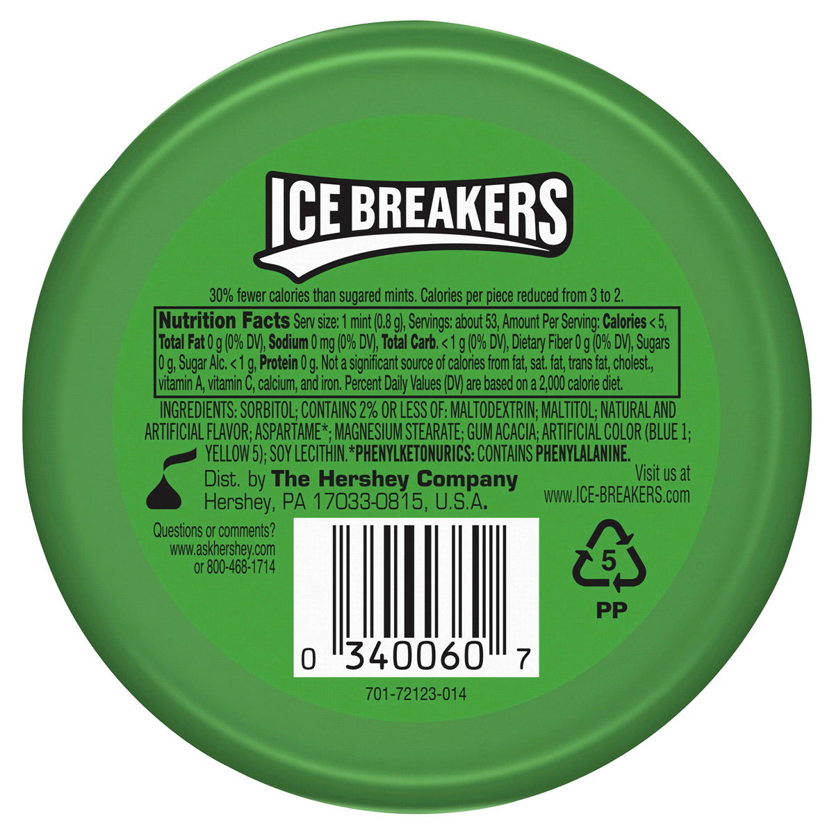 slide 2 of 2, Ice Breakers Spearmint Sugar Free Mints, 1.5 oz