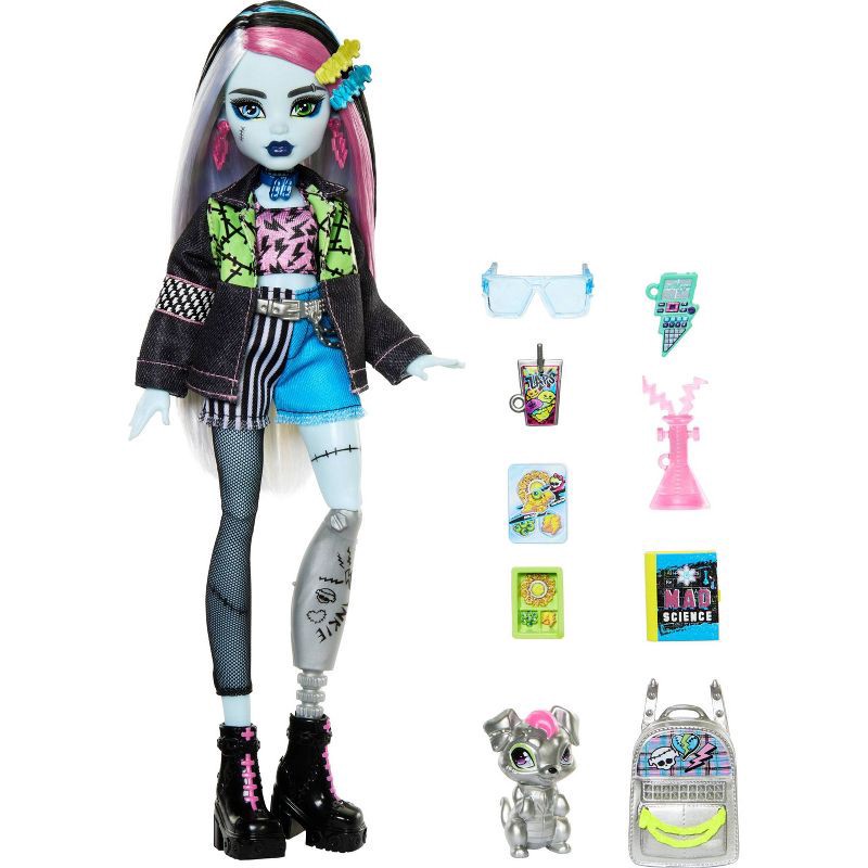 slide 4 of 6, Monster High 12.7" Frankie Stein Fashion Doll with Pet Watzie and Accessories, 1 ct