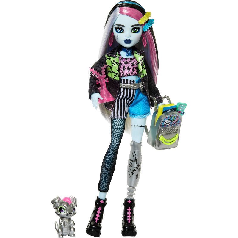 slide 1 of 6, Monster High 12.7" Frankie Stein Fashion Doll with Pet Watzie and Accessories, 1 ct