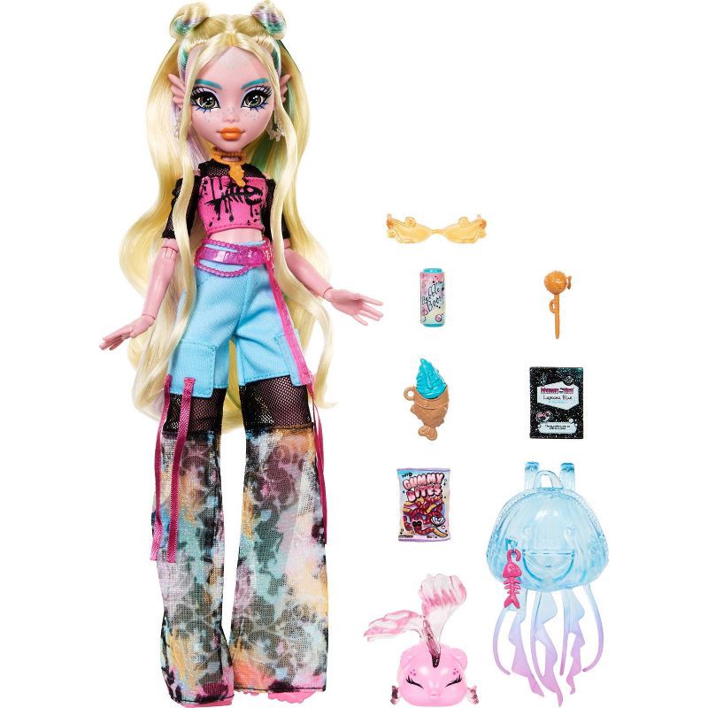 slide 4 of 6, Monster High 12.7" Lagoona Blue Fashion Doll Blonde Hair/Green Eyes with Pet Neptuna and Accessories, 1 ct