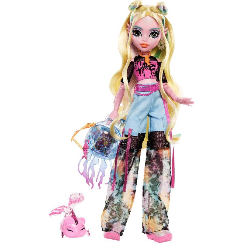 slide 1 of 6, Monster High 12.7" Lagoona Blue Fashion Doll Blonde Hair/Green Eyes with Pet Neptuna and Accessories, 1 ct