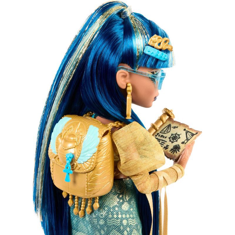slide 5 of 6, Monster High 12.7" Cleo De Nile Fashion Doll Blue Hair/Brown Eyes with Pet Hissette and Accessories, 1 ct