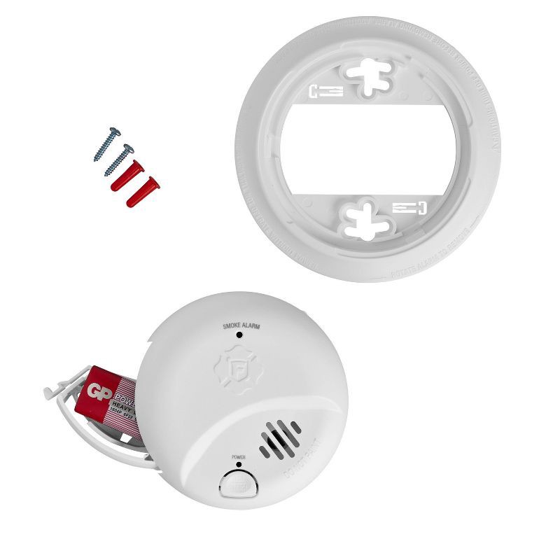 slide 7 of 8, First Alert Alarm Smoke DC SMI100 Clam 2pk Tray: 9-Volt Battery, White, Smoke & Fire Detector, 10-Year Warranty, 2 ct