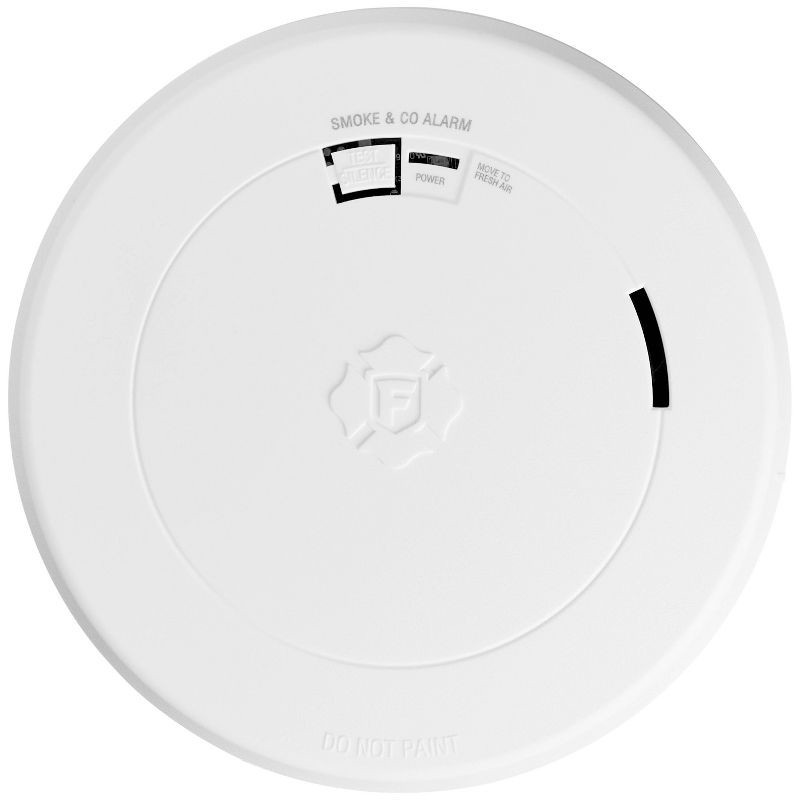 slide 1 of 7, First Alert Alarm Combo DC Slim SMCO210 Clam Tray: Smoke & Carbon Monoxide Detector, Fire Alarm, Lithium Battery, White, 1 ct