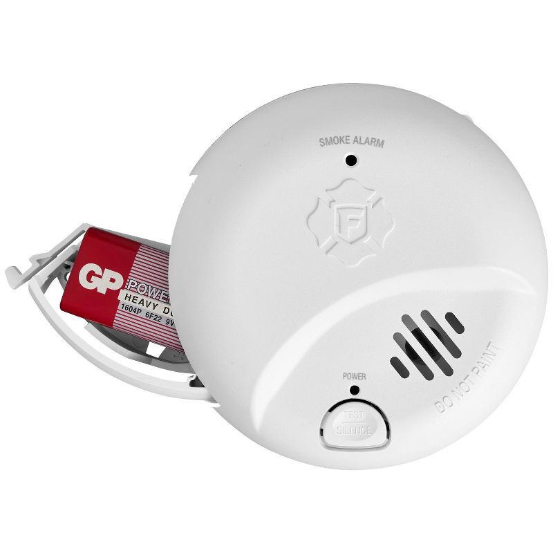 slide 6 of 8, First Alert Alarm Smoke AC/DC with ADP SMI100-AC: Hardwired Smoke Detector, Fire Alarm, Lithium Battery, 10-Year Warranty, 1 ct