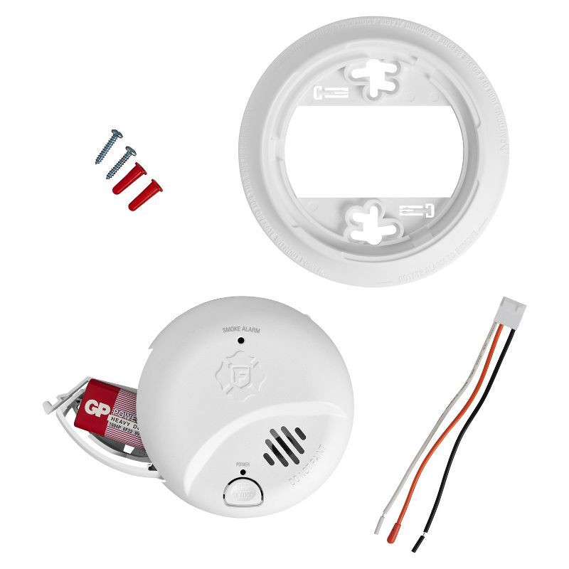 slide 7 of 8, First Alert Alarm Smoke AC/DC with ADP SMI100-AC: Hardwired Smoke Detector, Fire Alarm, Lithium Battery, 10-Year Warranty, 1 ct