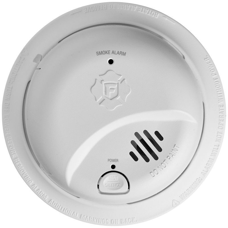 slide 1 of 8, First Alert Alarm Smoke AC/DC with ADP SMI100-AC: Hardwired Smoke Detector, Fire Alarm, Lithium Battery, 10-Year Warranty, 1 ct