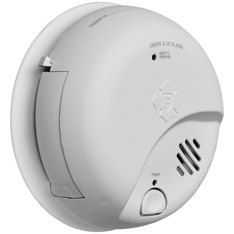 slide 3 of 8, First Alert Alarm Combo AC/DC with ADP SMICO100-AC: Smoke & Carbon Monoxide Detector, Latching Alarm Indicator, Hardwired, 1 ct