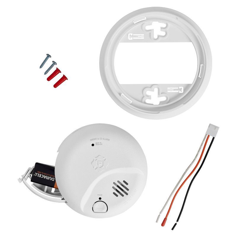 slide 7 of 8, First Alert Alarm Combo AC/DC with ADP SMICO100-AC: Smoke & Carbon Monoxide Detector, Latching Alarm Indicator, Hardwired, 1 ct