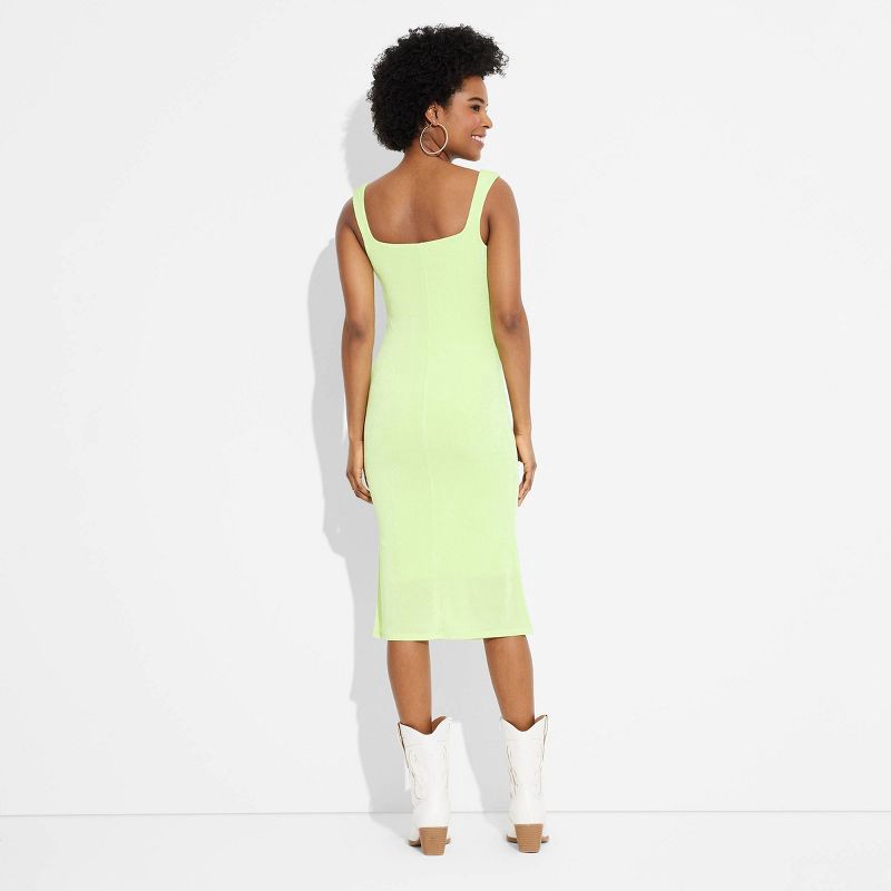 slide 3 of 3, Women's Square Neck Midi Dress - Wild Fable™ Vibrant Green XXS, 1 ct