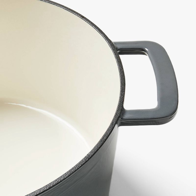 slide 4 of 6, 7.5qt Enamel Dutch Oven Dark Gray - Figmint™, 7.5 qt
