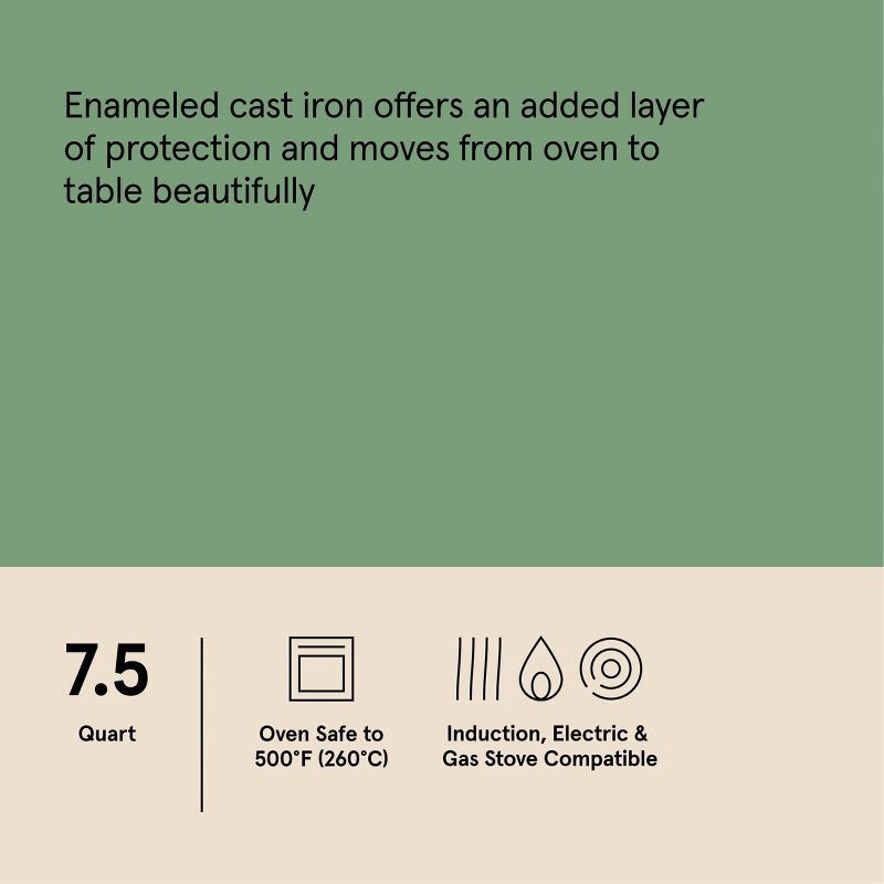 slide 7 of 8, 7.5qt Enamel Dutch Oven Dark Gray - Figmint™, 7.5 qt