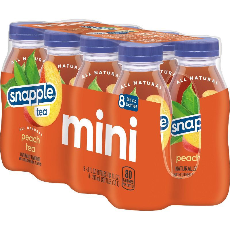slide 5 of 6, Snapple Peach Tea - 8pk/8 fl oz Bottles, 8 ct; 8 fl oz