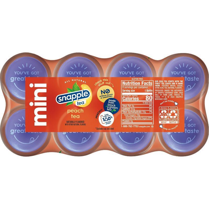 slide 6 of 6, Snapple Peach Tea - 8pk/8 fl oz Bottles, 8 ct; 8 fl oz