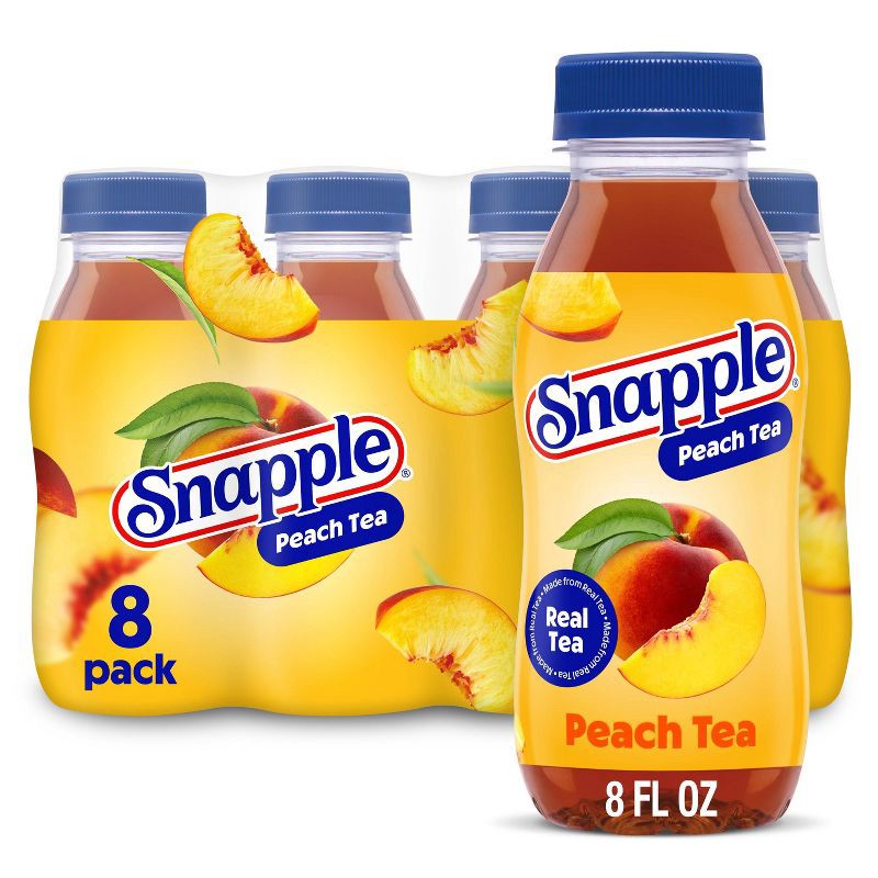 slide 1 of 12, Snapple Peach Tea - 8pk/8 fl oz Bottles, 8 ct; 8 fl oz