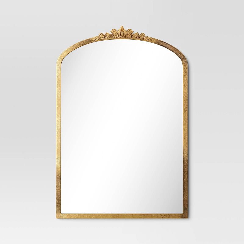 slide 1 of 4, 20"x30" Decorative Gold Wall Mantle Mirror Gold - Threshold™, 1 ct