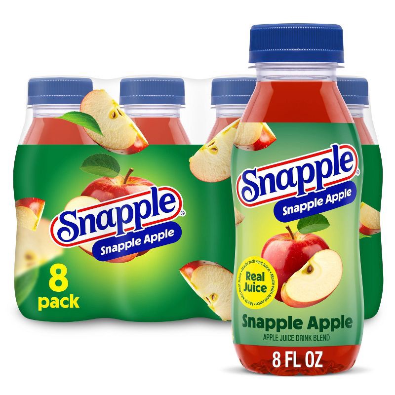 slide 1 of 12, Snapple Apple Juice Drink - 8pk/8 fl oz Bottles, 8 ct; 8 fl oz