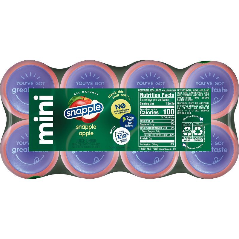 slide 6 of 6, Snapple Apple Juice Drink - 8pk/8 fl oz Bottles, 8 ct; 8 fl oz