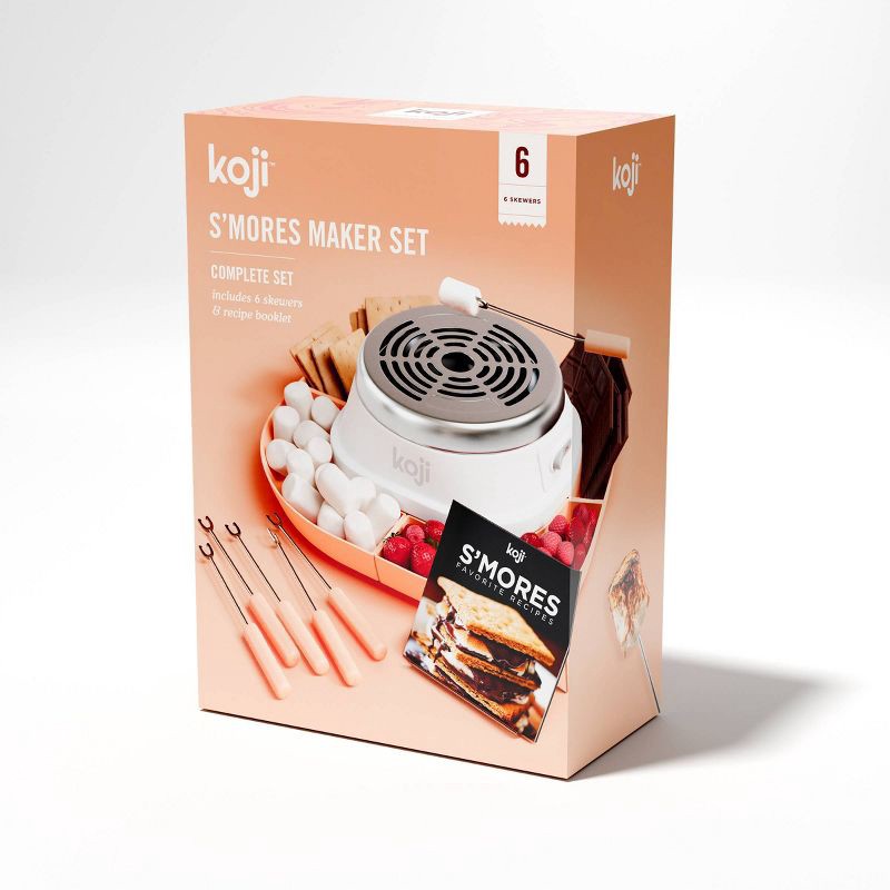 slide 3 of 4, Koji S'mores Maker Set: Stainless Steel Tabletop Smores Kit, Hand Wash, Silver, 12x12x4.4, 1.75 lbs, 1.75 lb