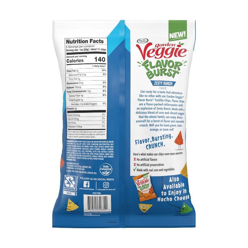 slide 2 of 4, - Sensible Portions Garden Veggie Flavor Burst Tortilla Chips Ranch - 6oz, 6 oz