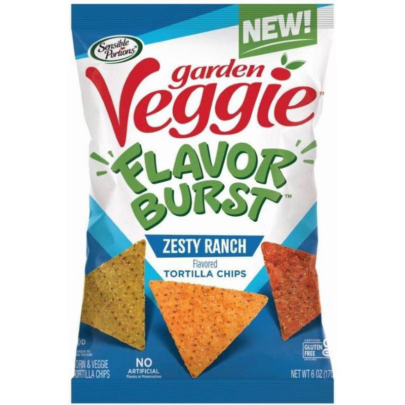 slide 1 of 4, - Sensible Portions Garden Veggie Flavor Burst Tortilla Chips Ranch - 6oz, 6 oz