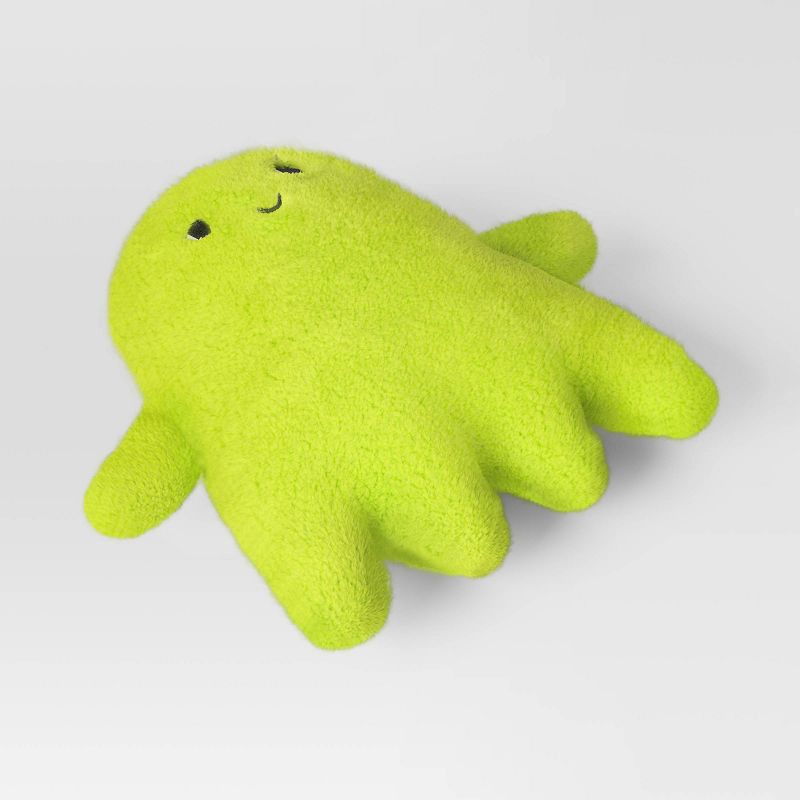 slide 3 of 4, Ghost Shaped Faux Shearling Halloween Throw Pillow Green - Hyde and EEK! Boutique™: Indoor Novelty Cushion, Polyester Fill, 1 ct