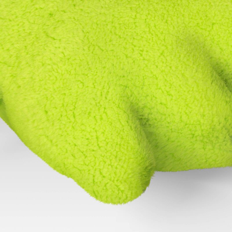 slide 4 of 4, Ghost Shaped Faux Shearling Halloween Throw Pillow Green - Hyde and EEK! Boutique™: Indoor Novelty Cushion, Polyester Fill, 1 ct
