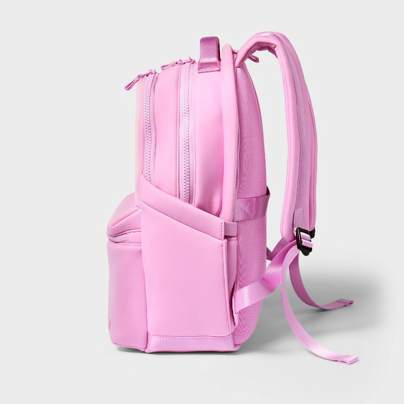 slide 3 of 6, 14L Faux Neoprene Backpack - All In Motion™️ Pink: High School Laptop Bag, 14 liter