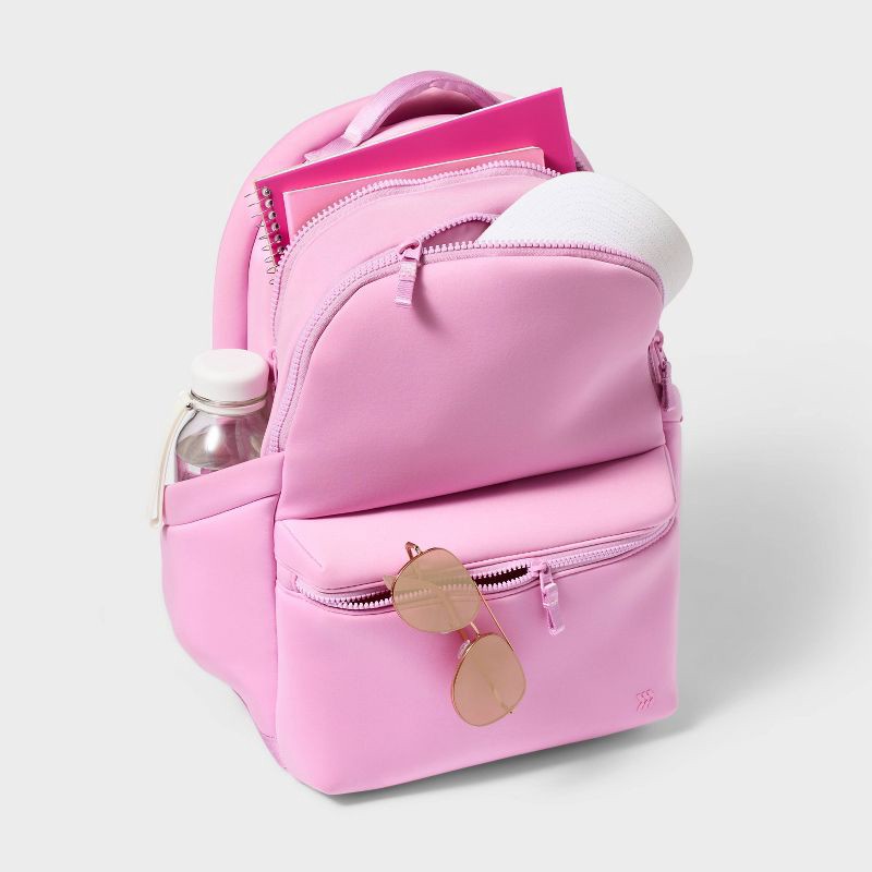slide 4 of 6, 14L Faux Neoprene Backpack - All In Motion™️ Pink: High School Laptop Bag, 14 liter