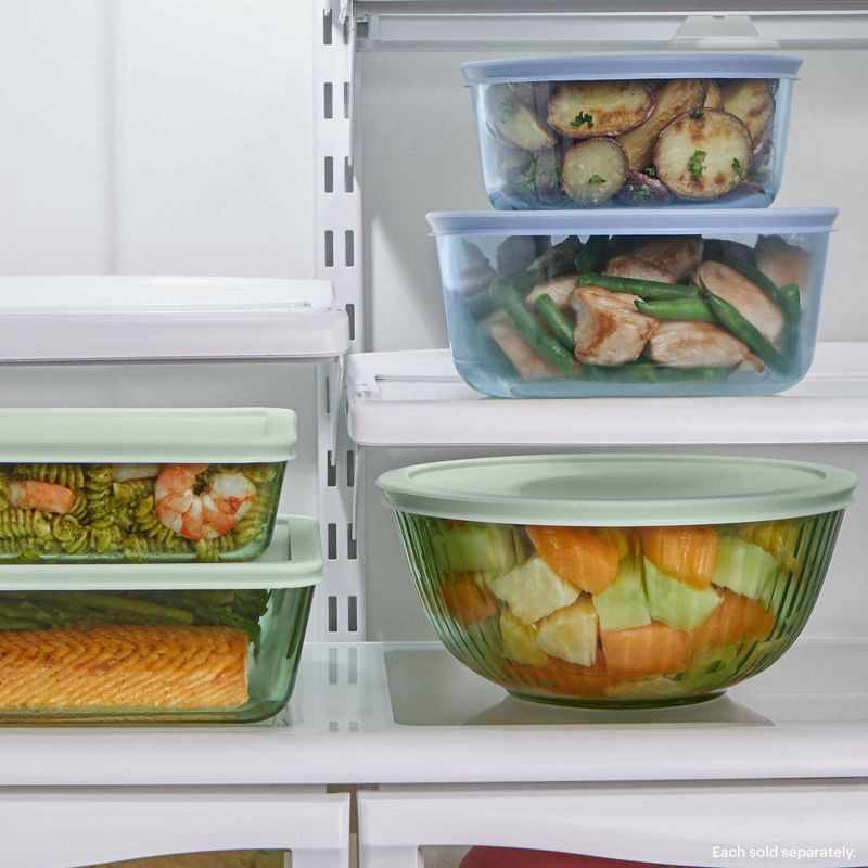 slide 4 of 7, Pyrex® Sculpted Tinted 2qt Lidded Mixing Bowl Green, 2 qt