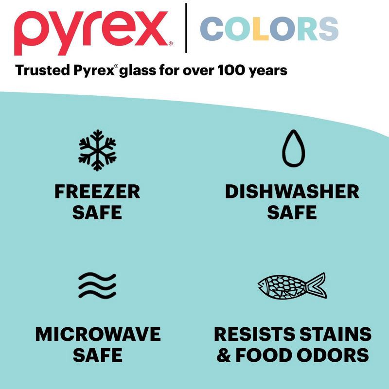 slide 5 of 7, Pyrex® Simply Store® Tint 6pc Lidded Round Storage Set Green: Tinted Glass Bowls with Lids, Microwave-Safe, 16 Cup Capacity, 6 ct