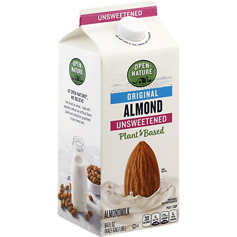 slide 1 of 1, Lucerne Almond Milk Original Unsweetened Half Gallon, 64 fl oz