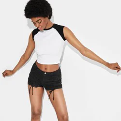 Women's Ruched-Front Shorts - Wild Fable™ Black L