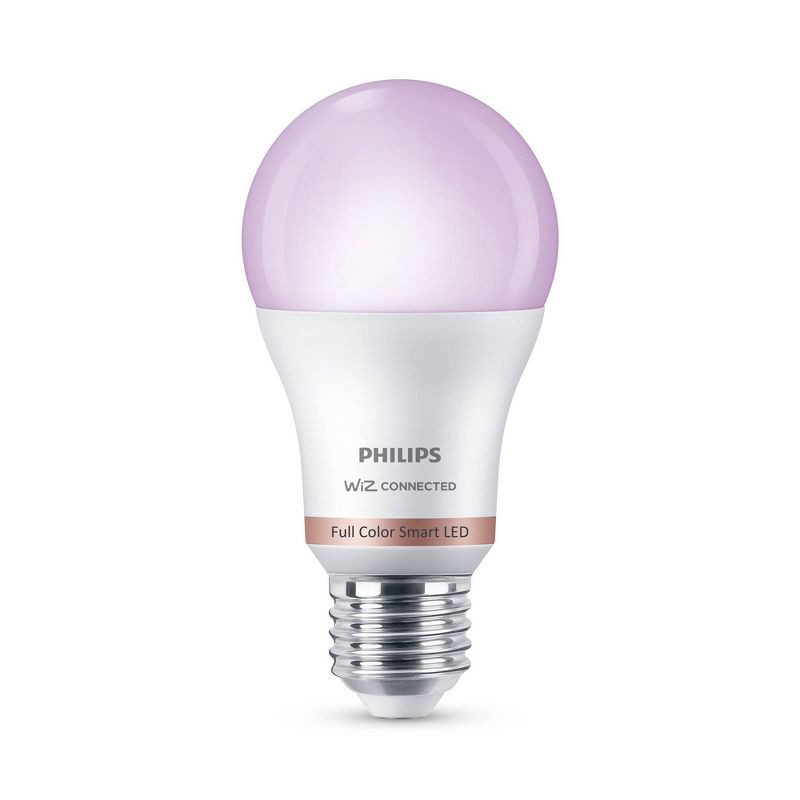 slide 2 of 9, Philips Smart Wi-Fi 60W Multi-Colored LED Light Bulb A19 1P: E26 Base, Voice Control, Dimmable, Compatible with Alexa, Google, Siri, 1 ct